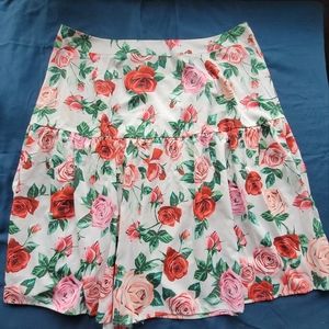 Midi A-Line Floral Skirt